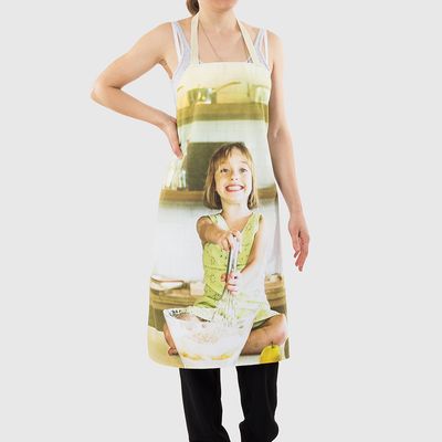 Teacher apron with children's drawings