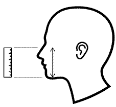 Nose to chin measurement (MAX.)